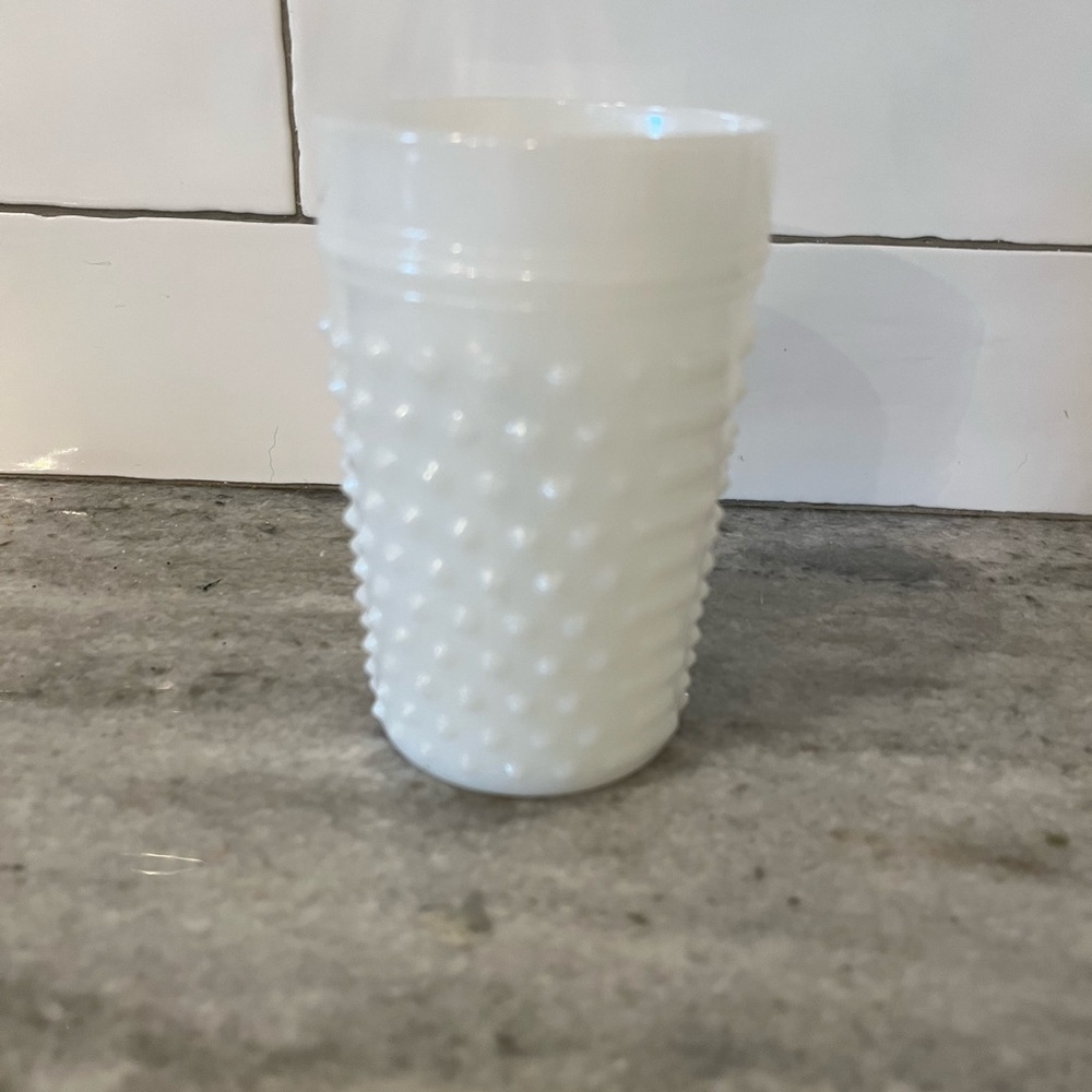 Anchor Hocking Vintage White Hobnail Milk Glass Tumbler